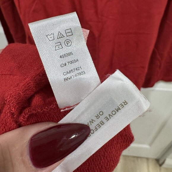 Lou & Grey Womens Size Small Brick Red Long Bell Sleeved Knee Length Dress NWT - Picture 3 of 11